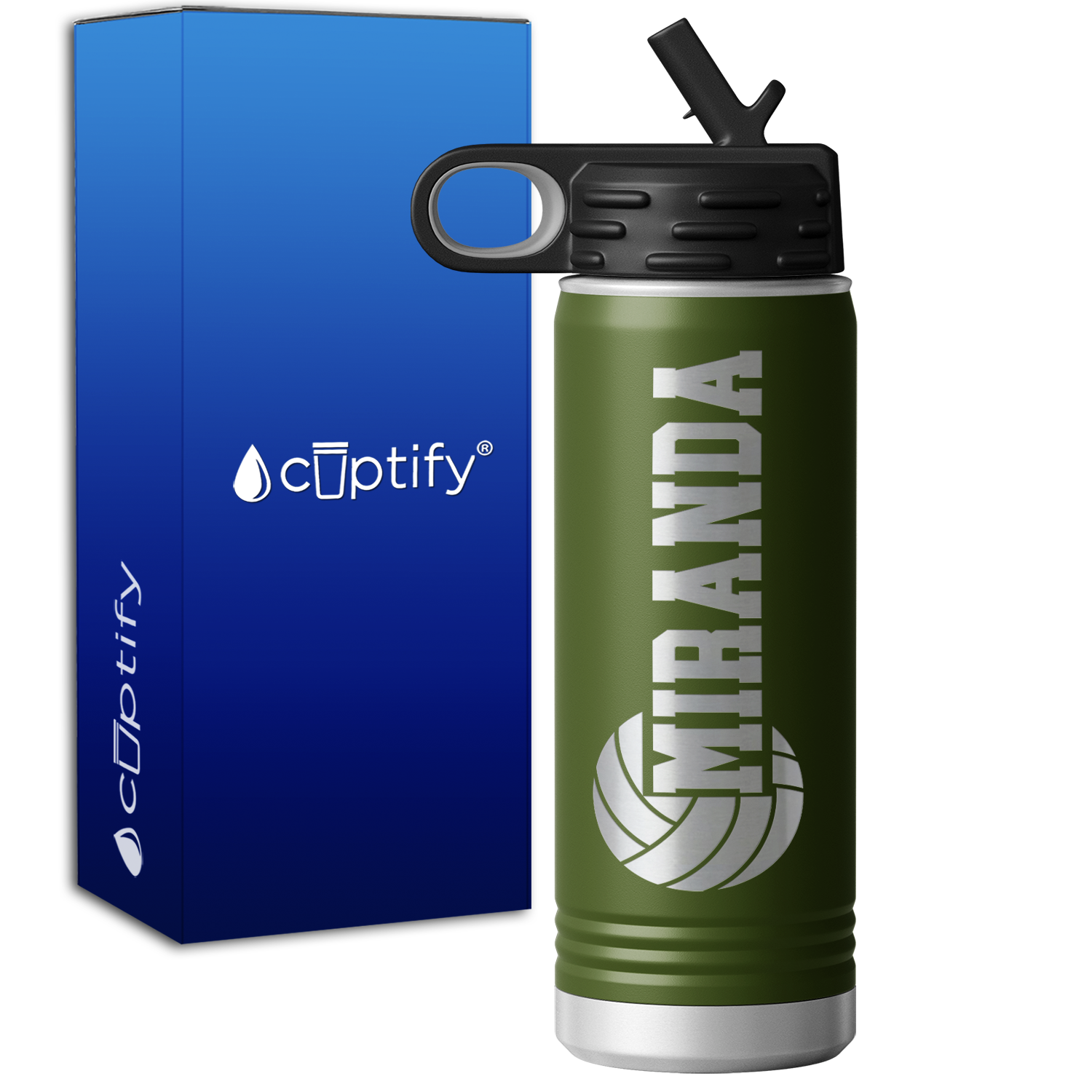 Personalized Name Volleyball 20oz Sport Water Bottle