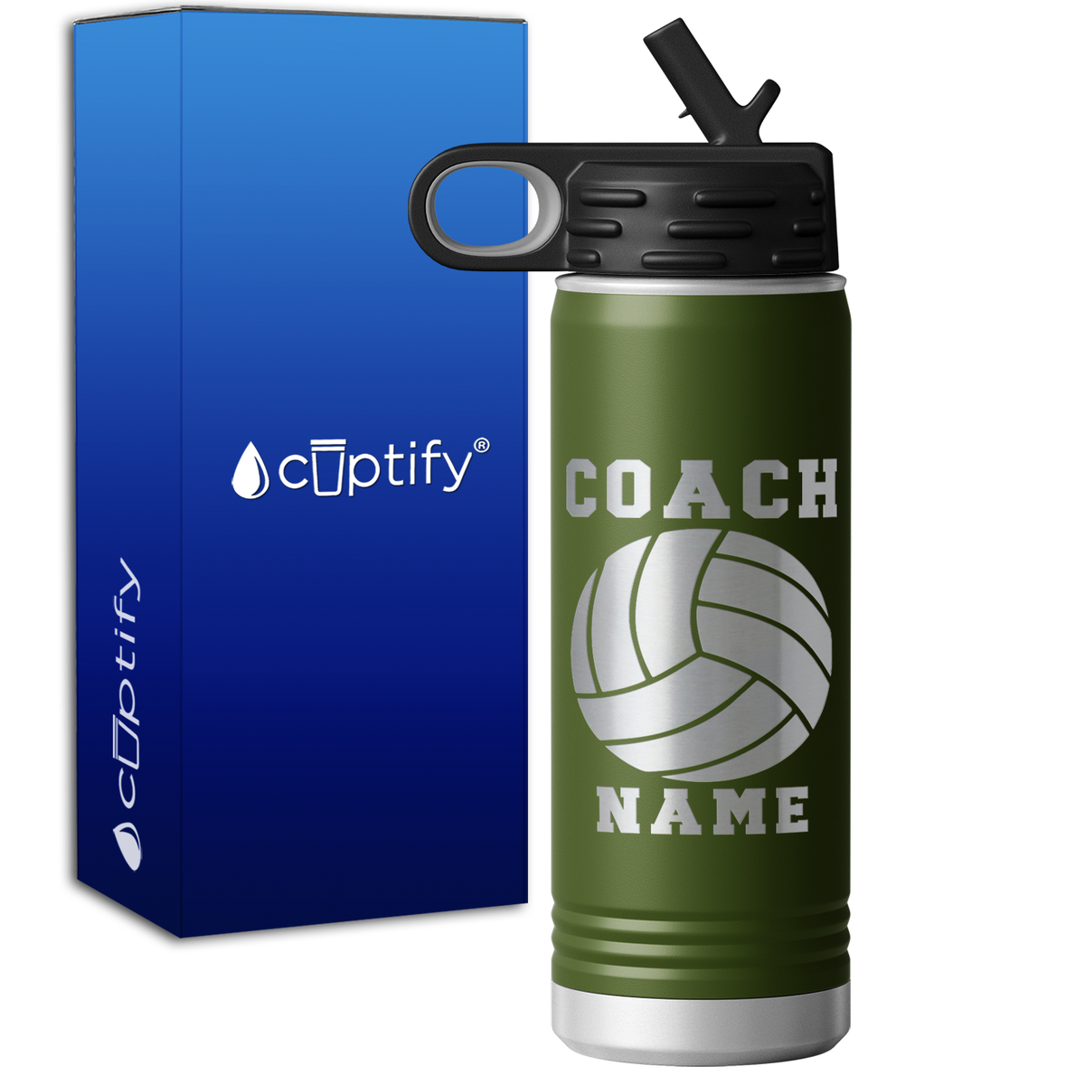 Personalized Coach Volleyball 20oz Sport Water Bottle