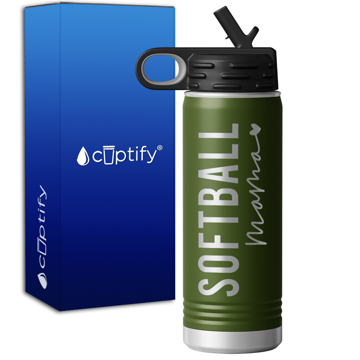 Softball Mama 20oz Sport Water Bottle