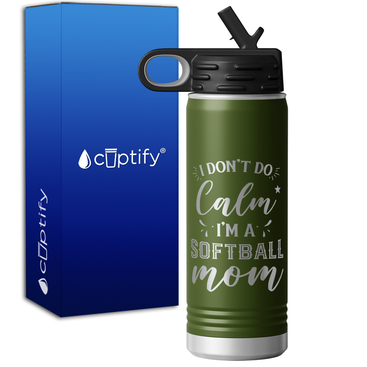 I Don't do Calm Im a Softball Mom 20oz Sport Water Bottle