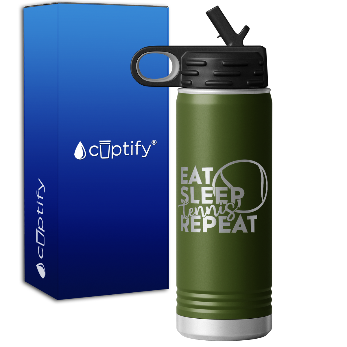 Eat Sleep Tennis Repeat 20oz Sport Water Bottle