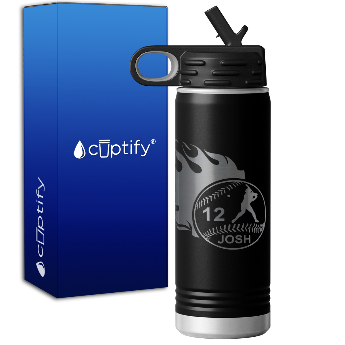 Baseball Personalized 20oz Sport Water Bottle