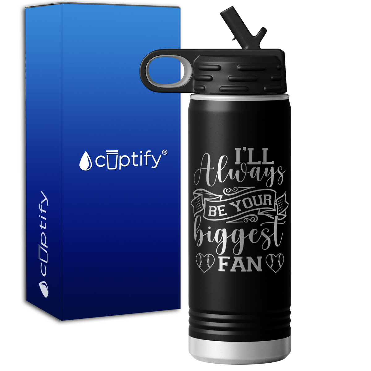I'll Always Be Your Biggest Fan Baseball 20oz Sport Water Bottle