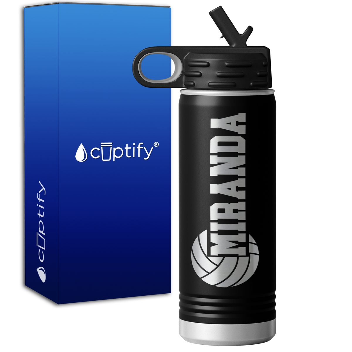 Personalized Name Volleyball 20oz Sport Water Bottle