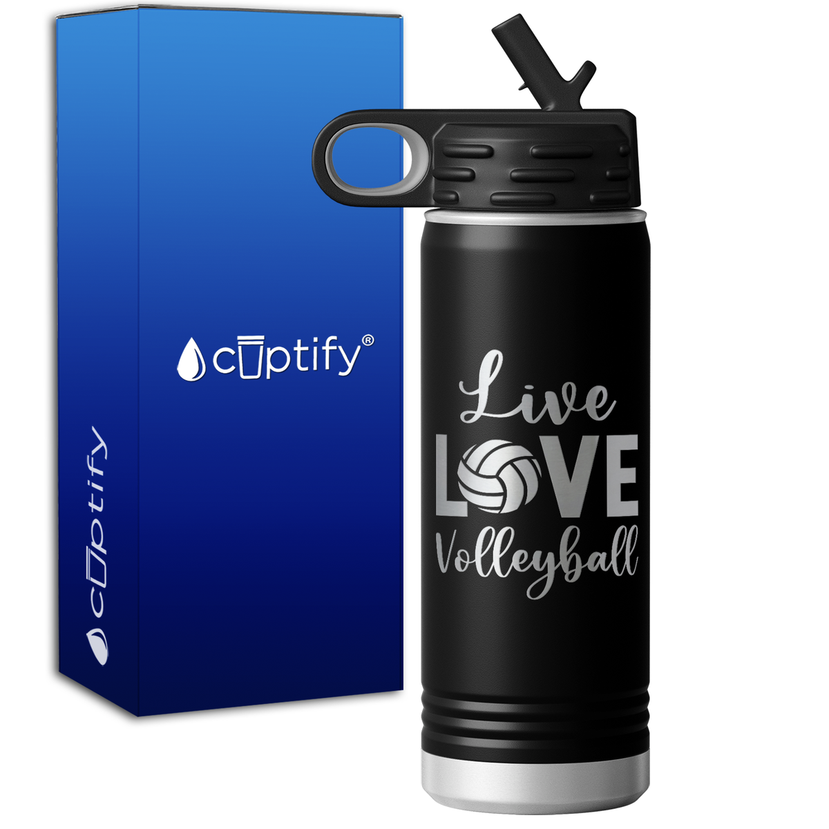 Live Love Volleyball 20oz Sport Water Bottle