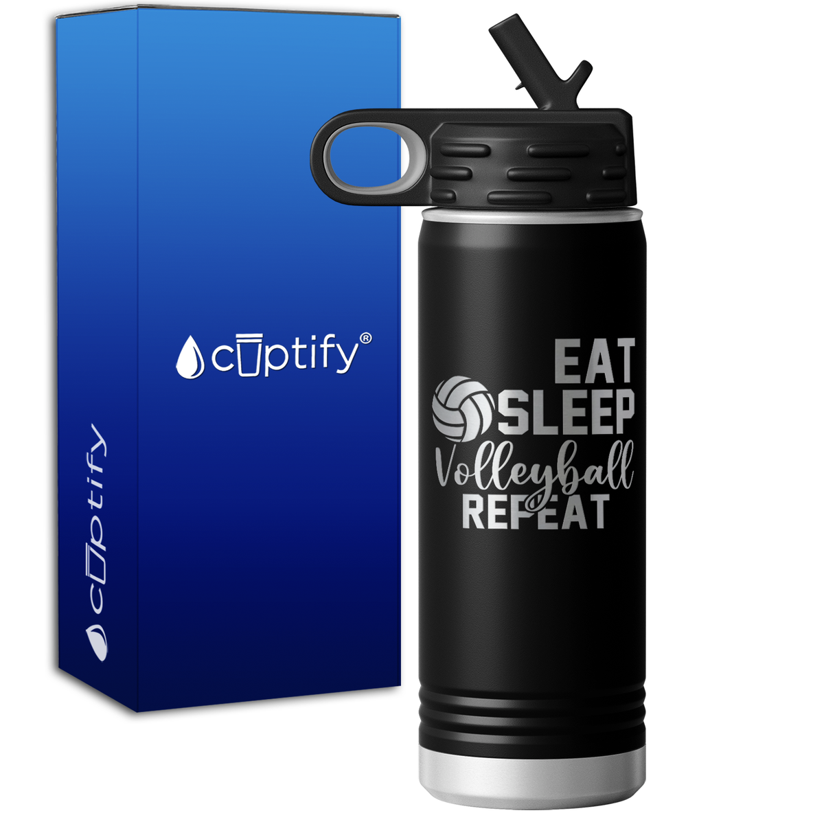 Eat Sleep Volleyball Repeat 20oz Sport Water Bottle