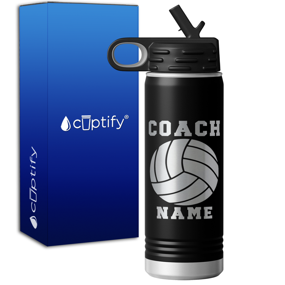 Personalized Coach Volleyball 20oz Sport Water Bottle