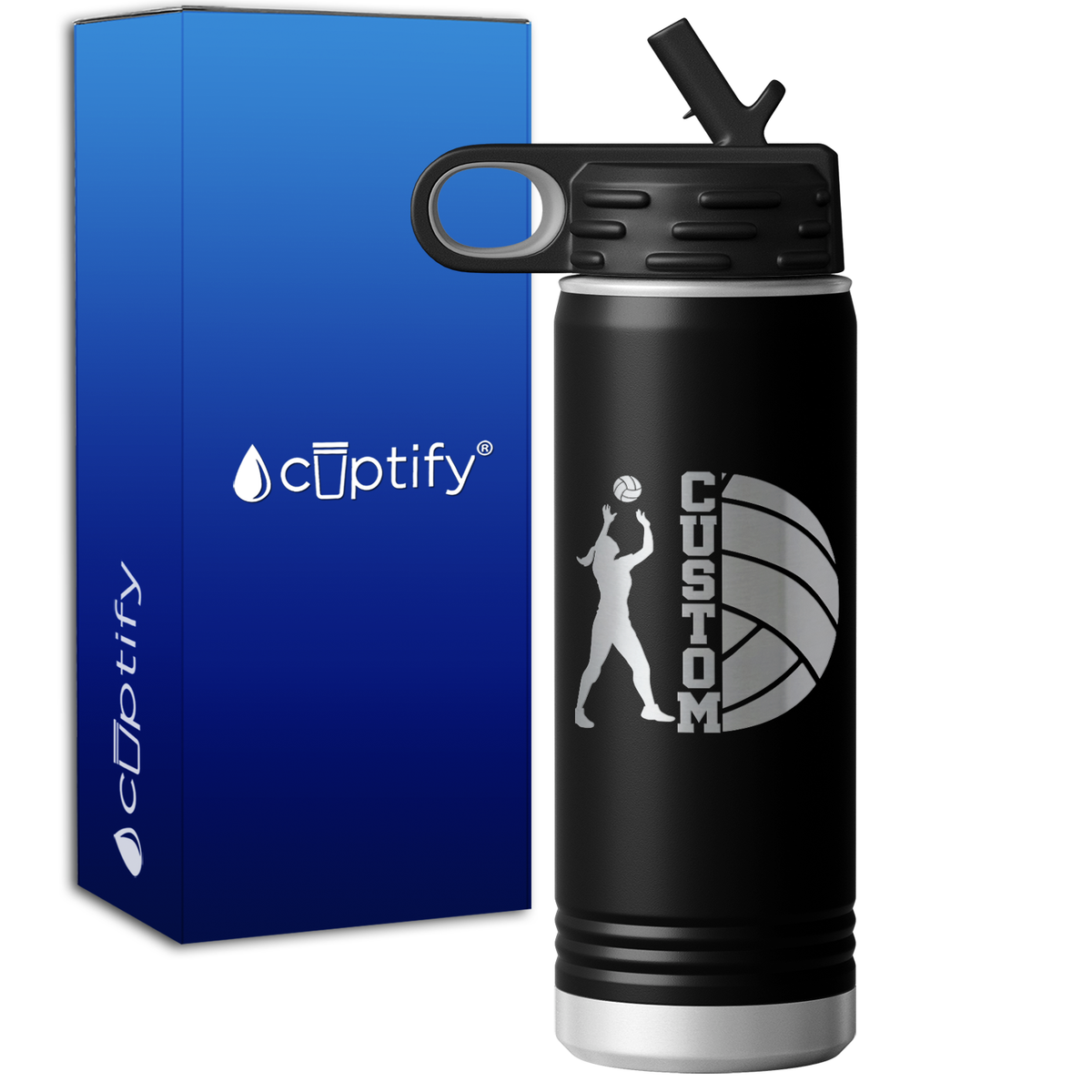 Custom Name Volleyball Player 20oz Sport Water Bottle