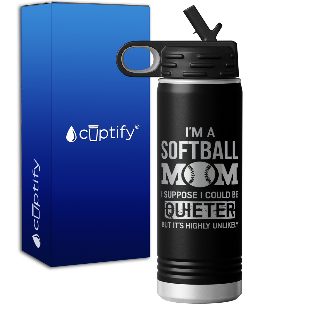 I'm a Softball Mom I Suppose I Could be Quieter 20oz Sport Water Bottle