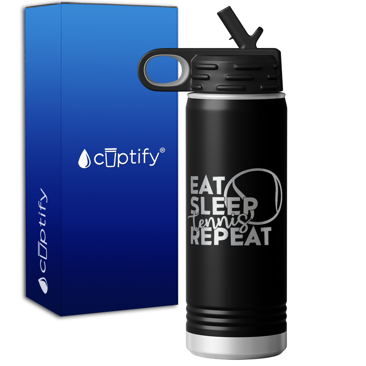 Eat Sleep Tennis Repeat 20oz Sport Water Bottle