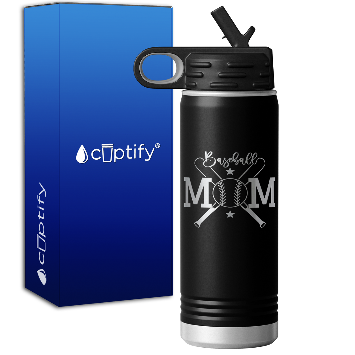 Baseball Mom Balls and Bats 20oz Sport Water Bottle