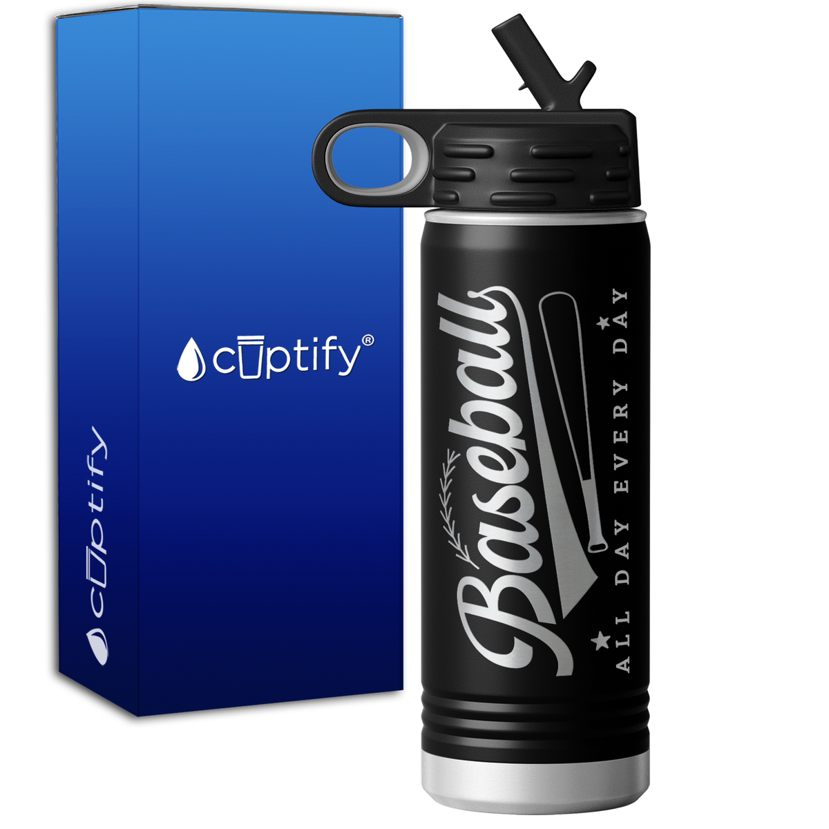 Baseball All Day Every Day 20oz Sport Water Bottle