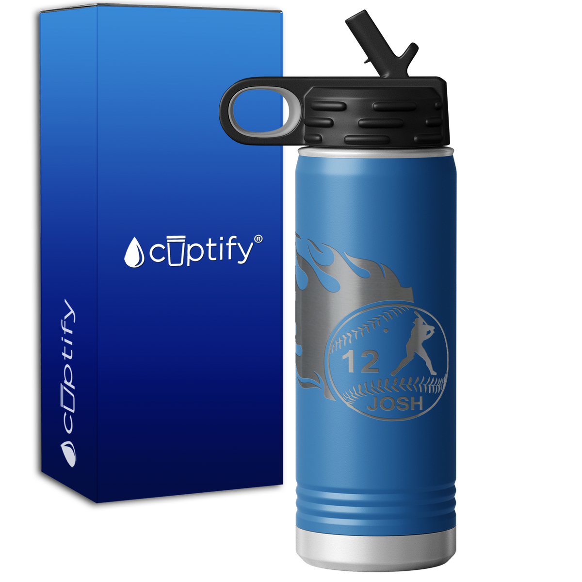 Baseball Personalized 20oz Sport Water Bottle