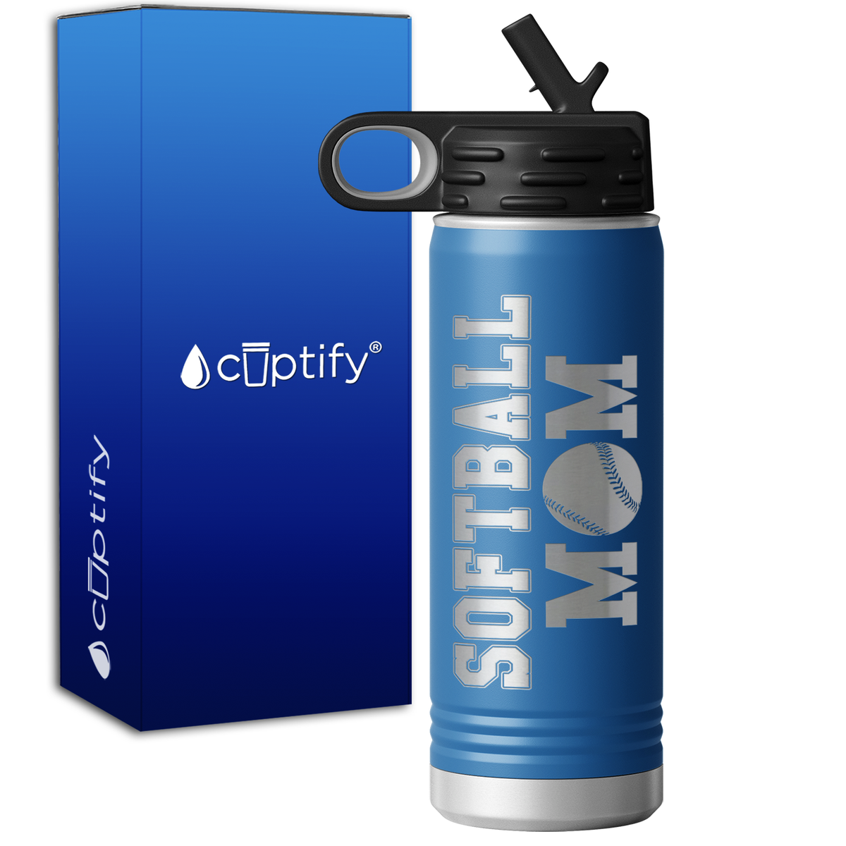 Mom Softball 20oz Sport Water Bottle