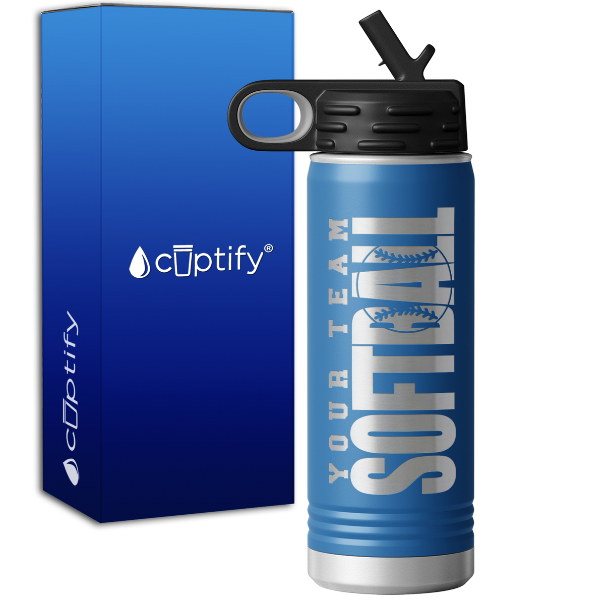 Personalized Team Softball 20oz Sport Water Bottle