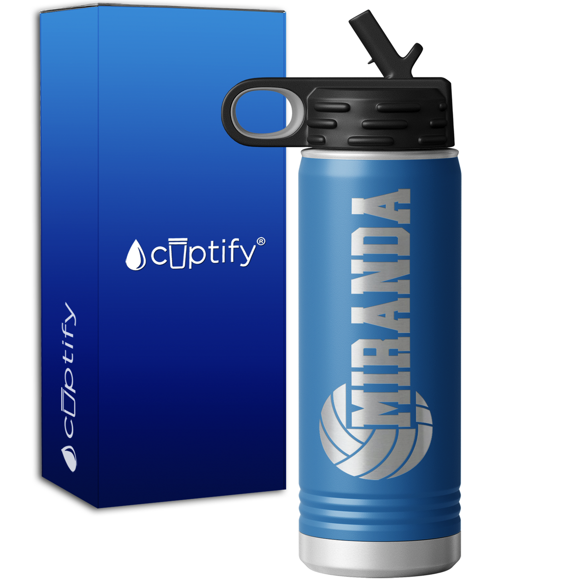 Personalized Name Volleyball 20oz Sport Water Bottle