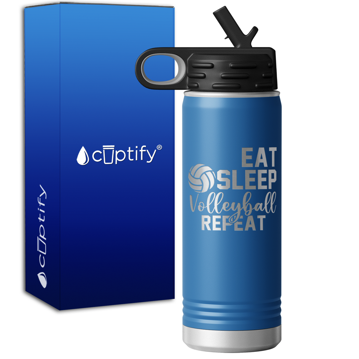 Eat Sleep Volleyball Repeat 20oz Sport Water Bottle