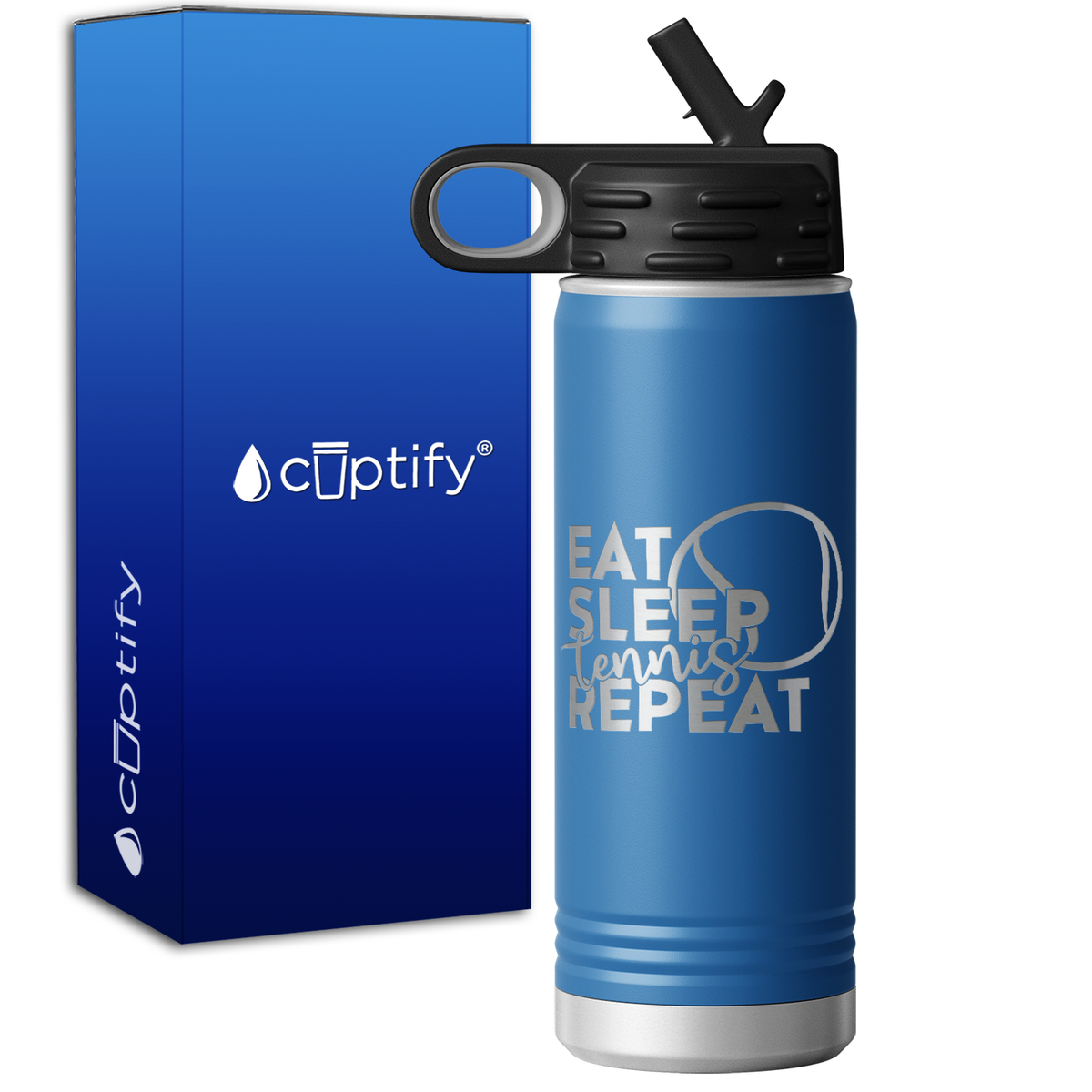 Eat Sleep Tennis Repeat 20oz Sport Water Bottle