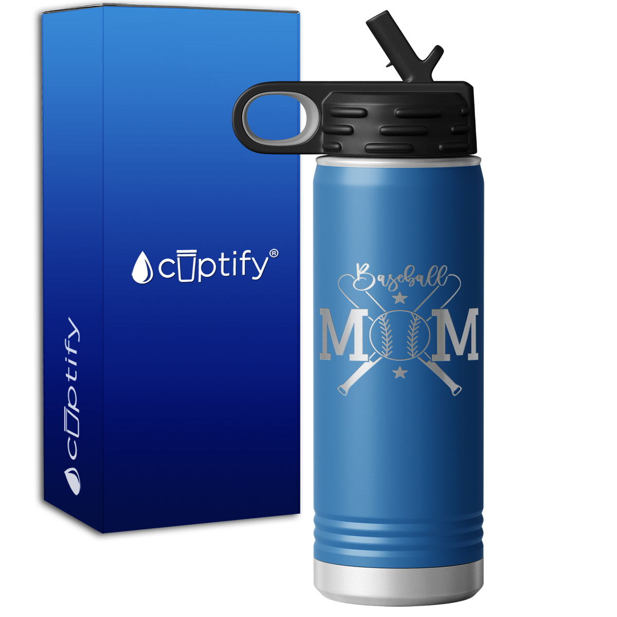 Baseball Mom Balls and Bats 20oz Sport Water Bottle