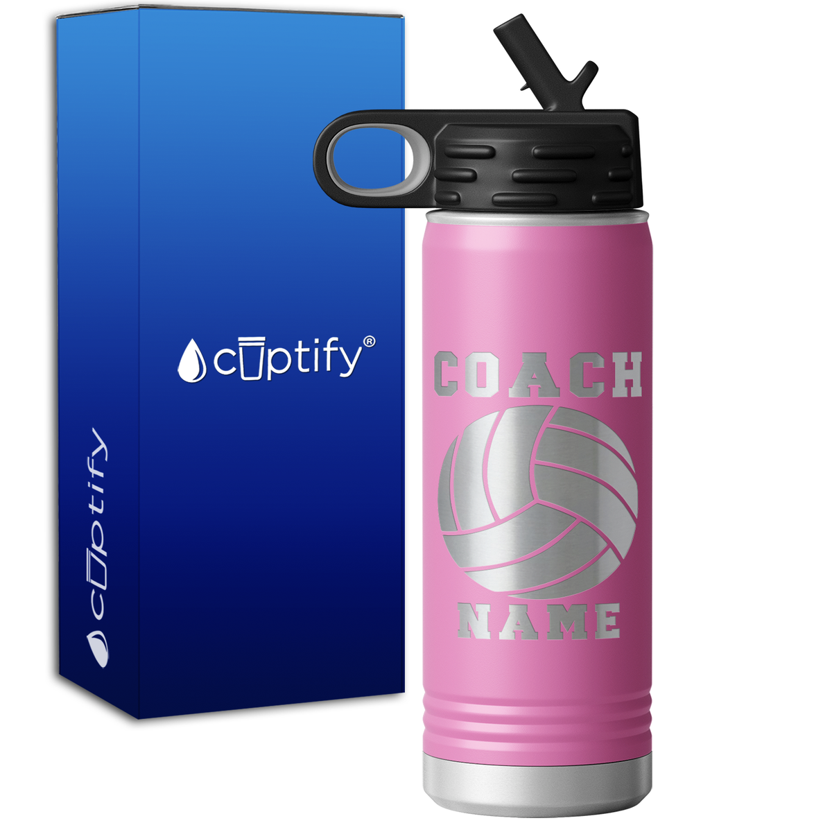Personalized Coach Volleyball 20oz Sport Water Bottle