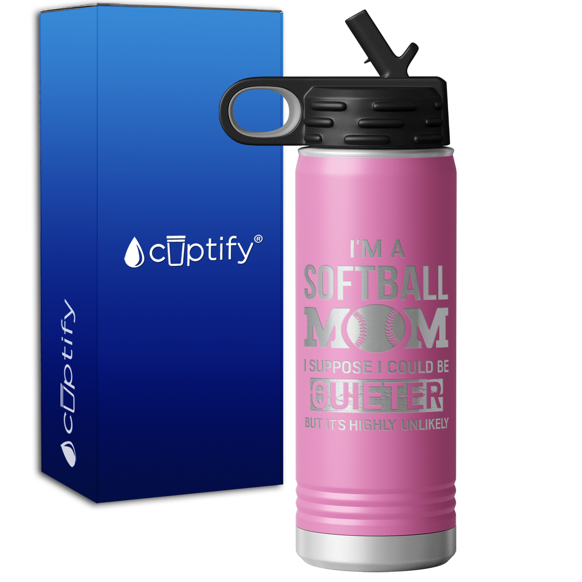 I'm a Softball Mom I Suppose I Could be Quieter 20oz Sport Water Bottle