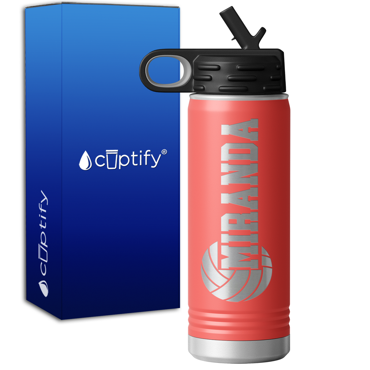 Personalized Name Volleyball 20oz Sport Water Bottle