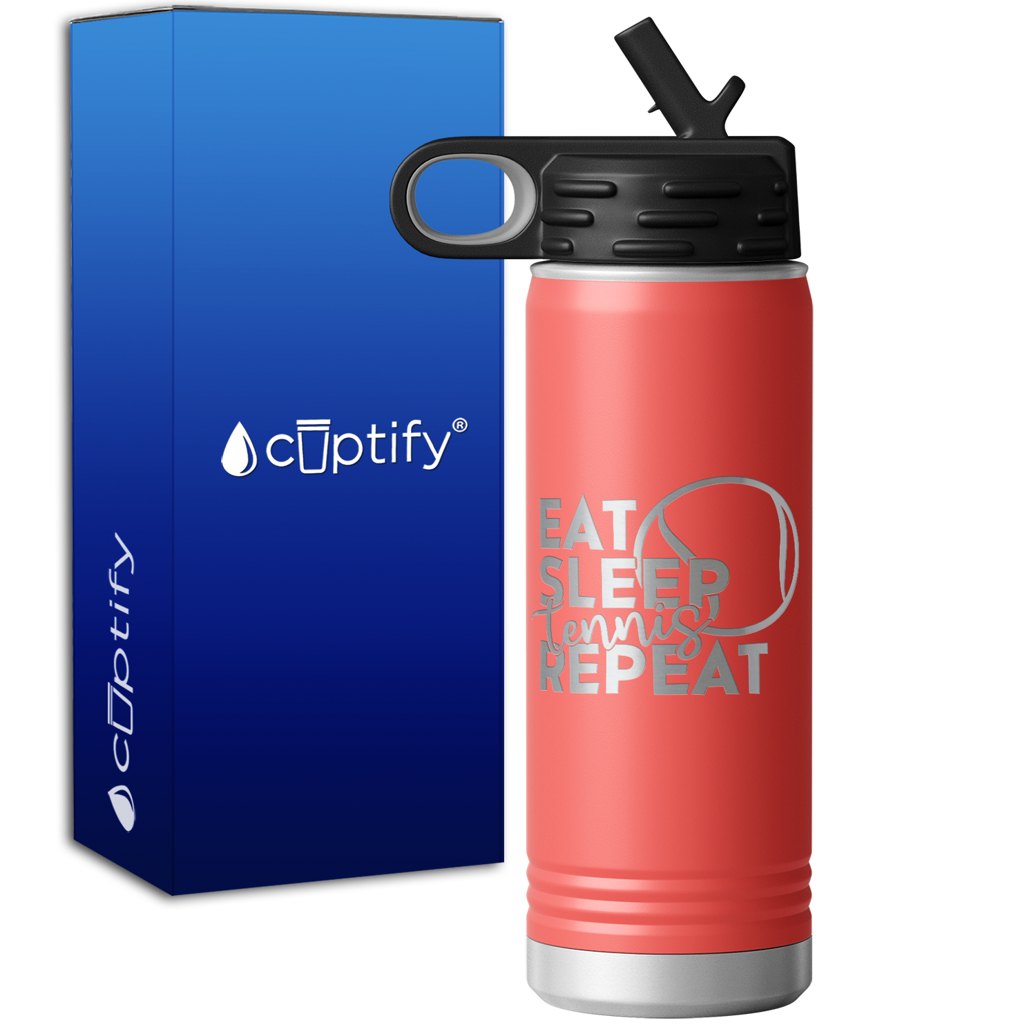 Eat Sleep Tennis Repeat 20oz Sport Water Bottle