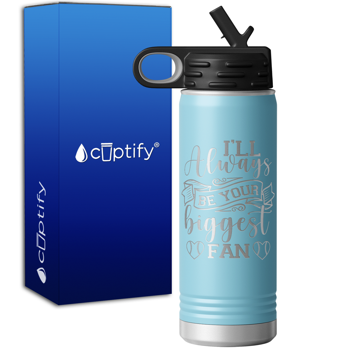 I'll Always Be Your Biggest Fan Baseball 20oz Sport Water Bottle