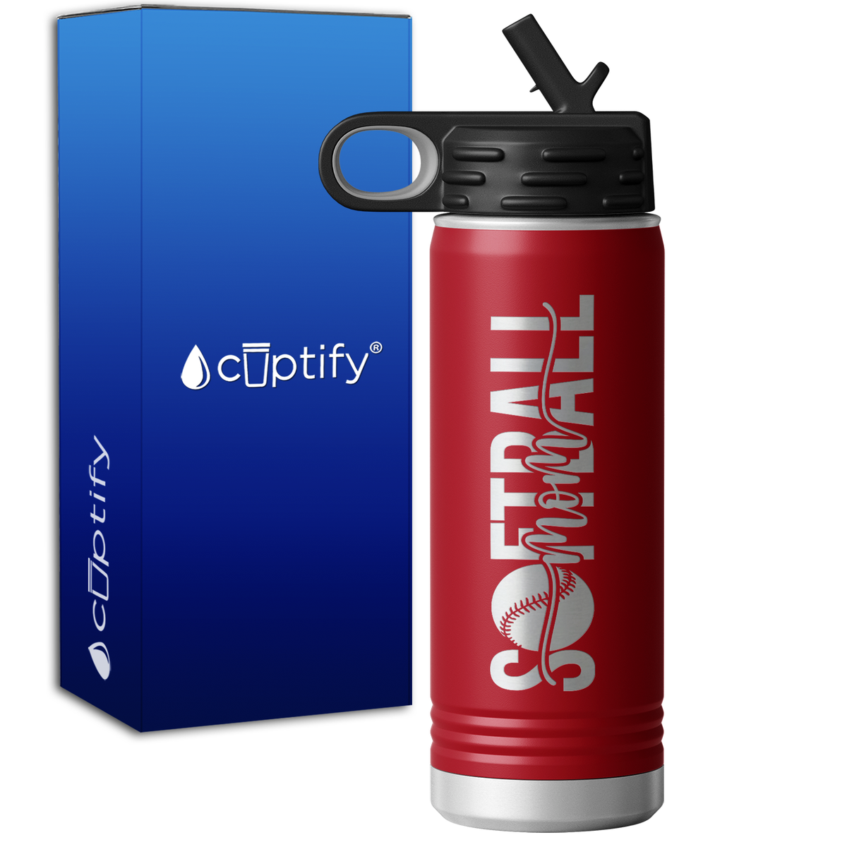 Softball Mom Swish 20oz Sport Water Bottle