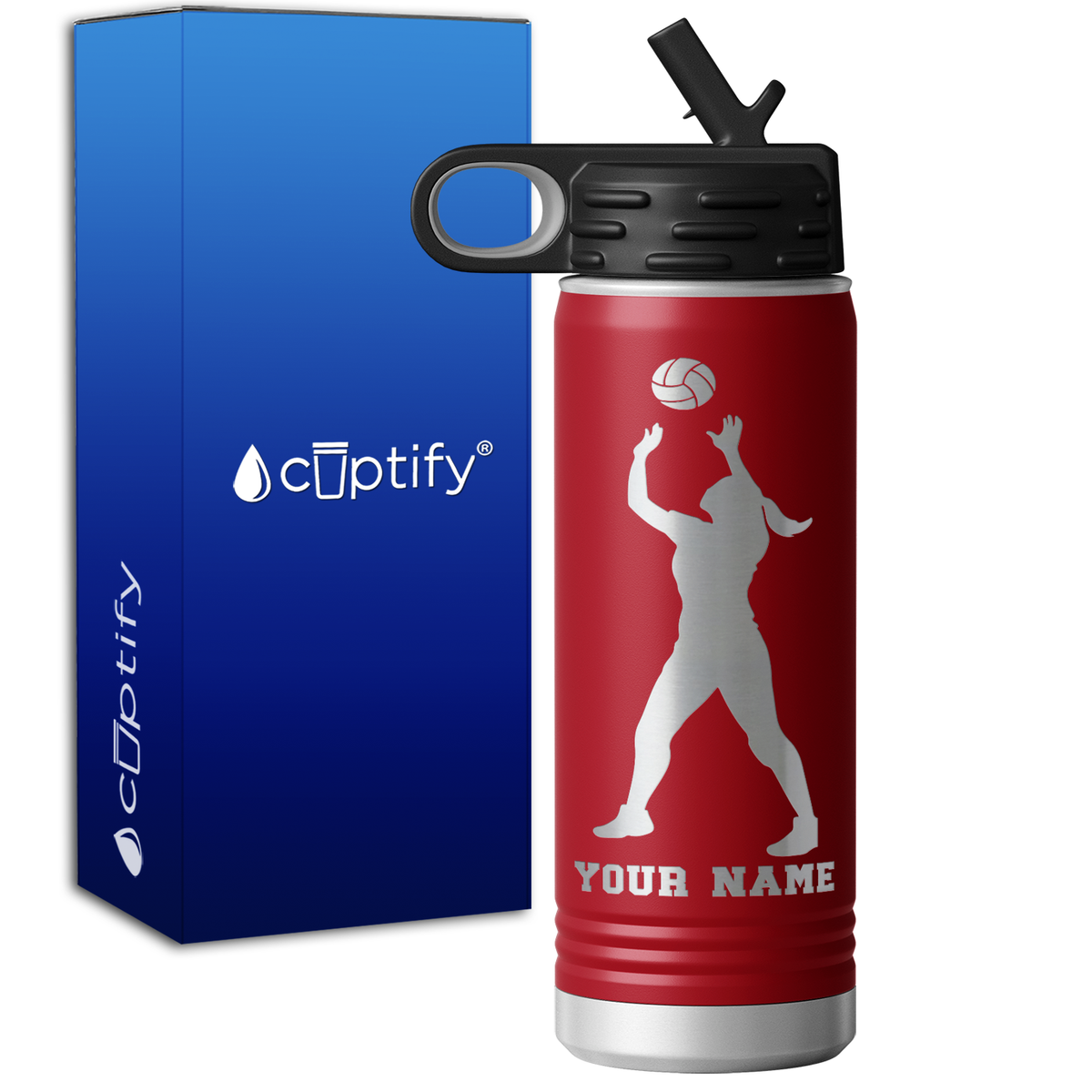 Personalized Volleyball Girl 20oz Sport Water Bottle
