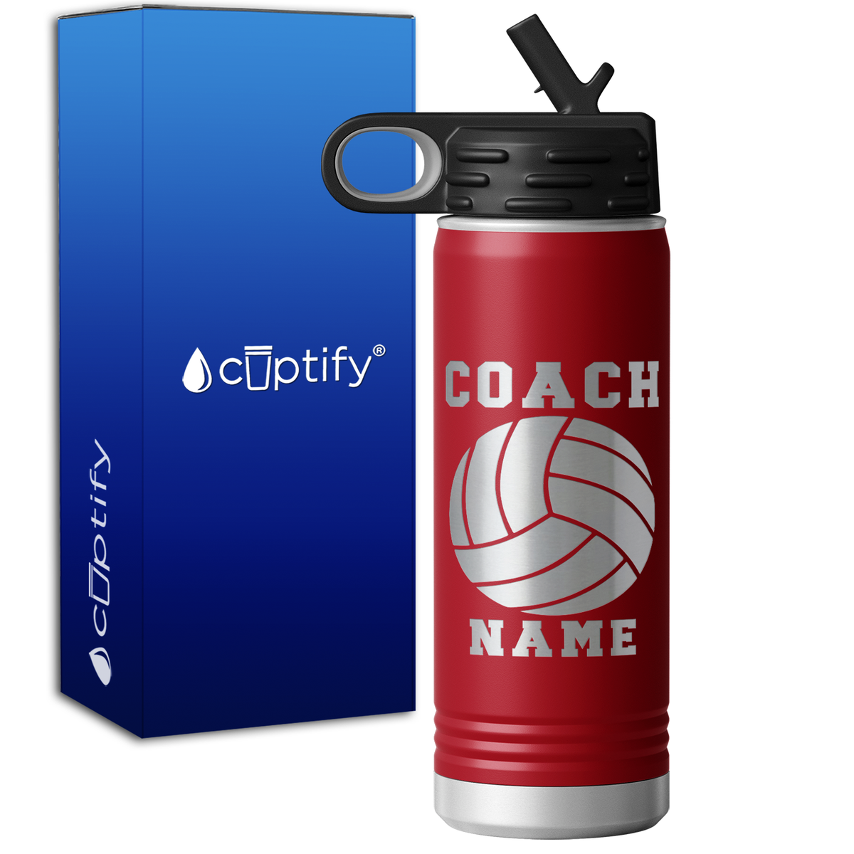 Personalized Coach Volleyball 20oz Sport Water Bottle