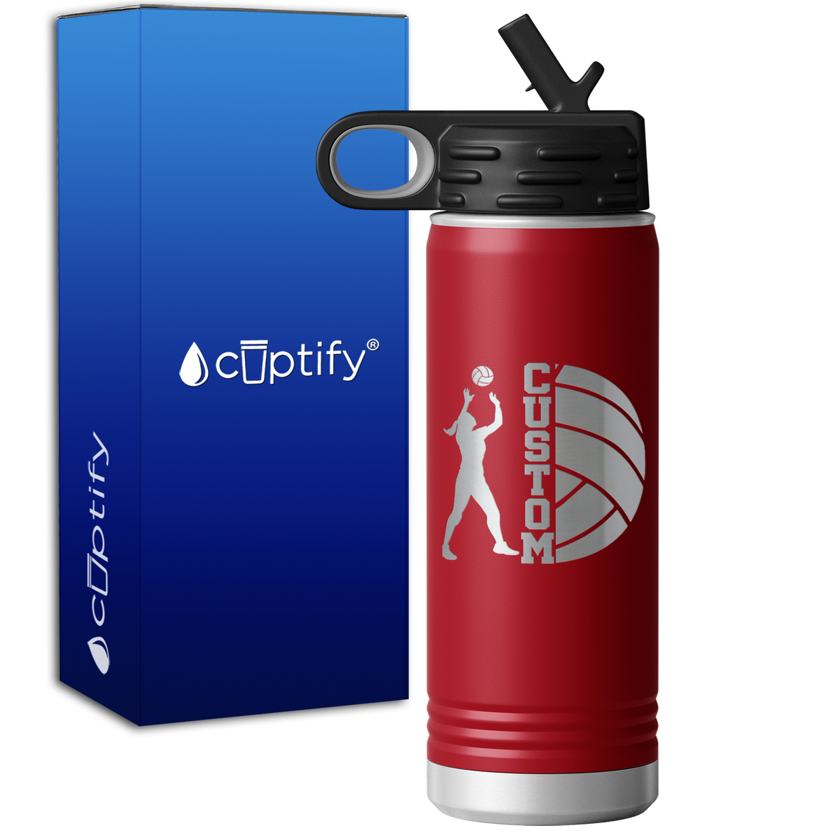 Custom Name Volleyball Player 20oz Sport Water Bottle