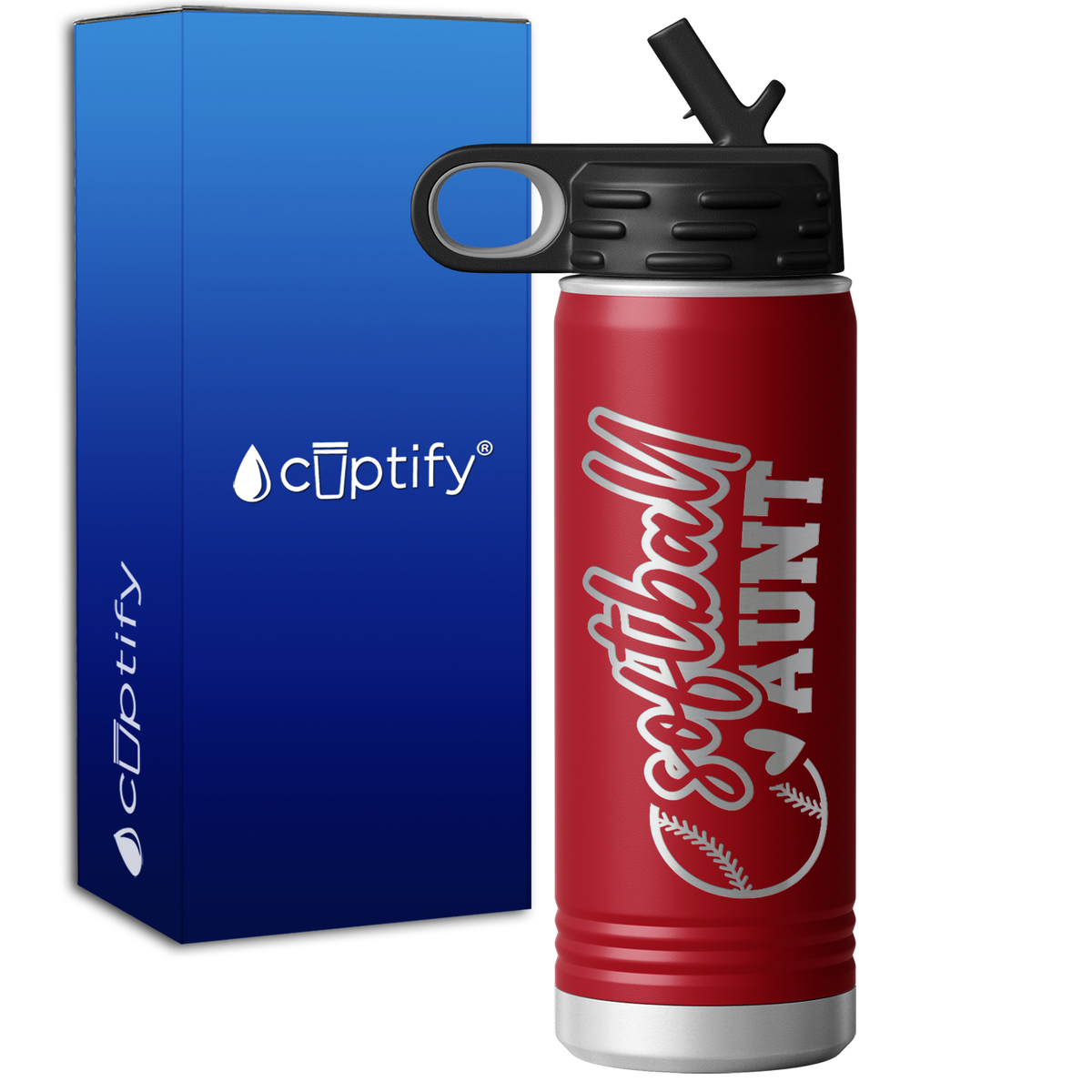 Softball Aunt 20oz Sport Water Bottle