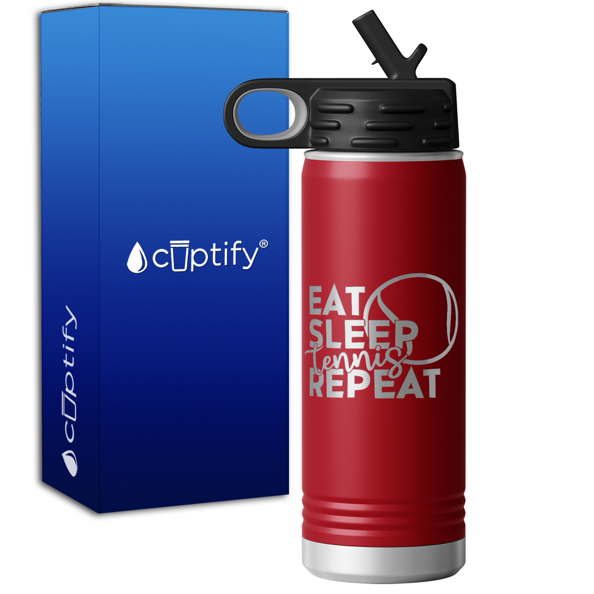 Eat Sleep Tennis Repeat 20oz Sport Water Bottle
