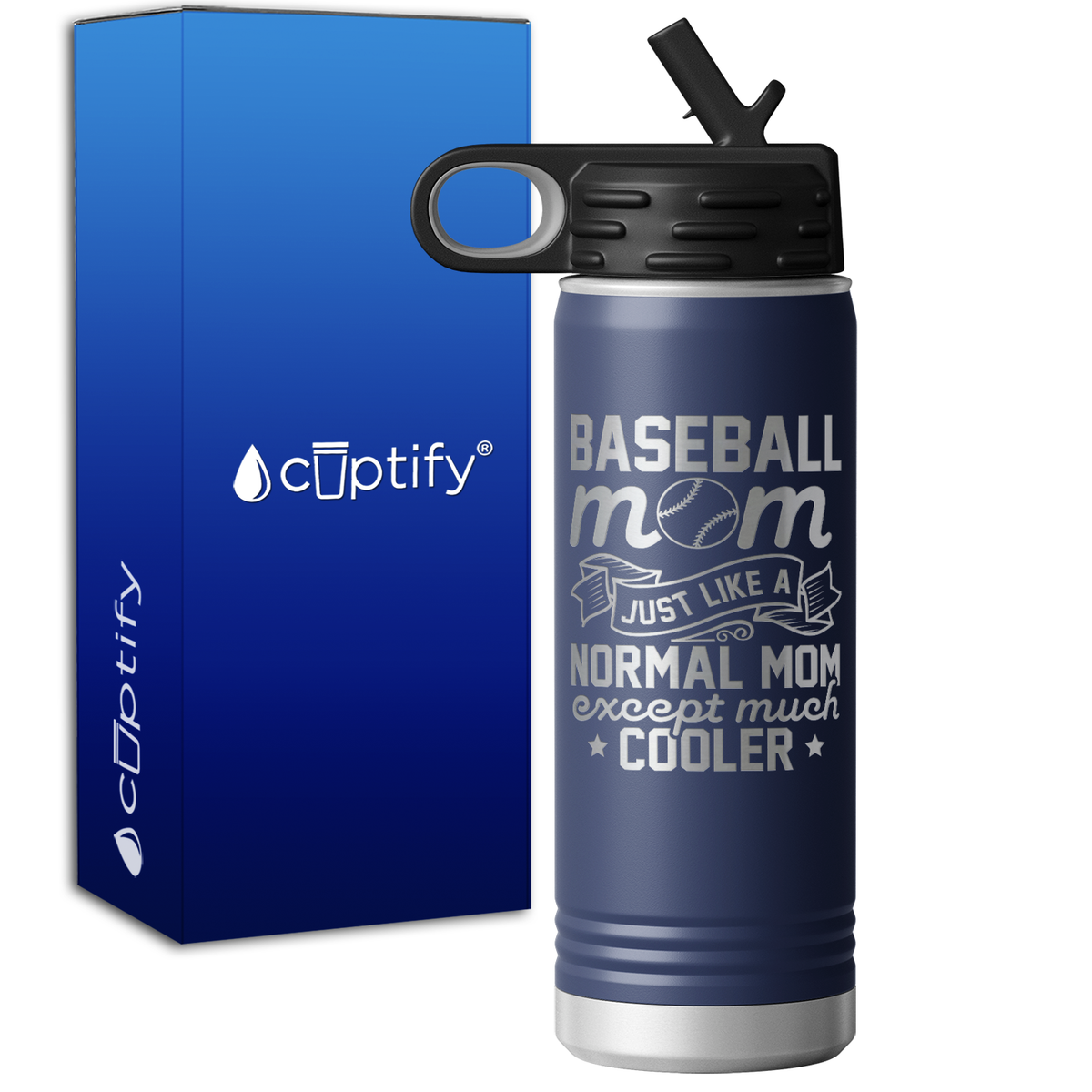 Baseball Mom Just Like a Normal Mom  20oz Sport Water Bottle