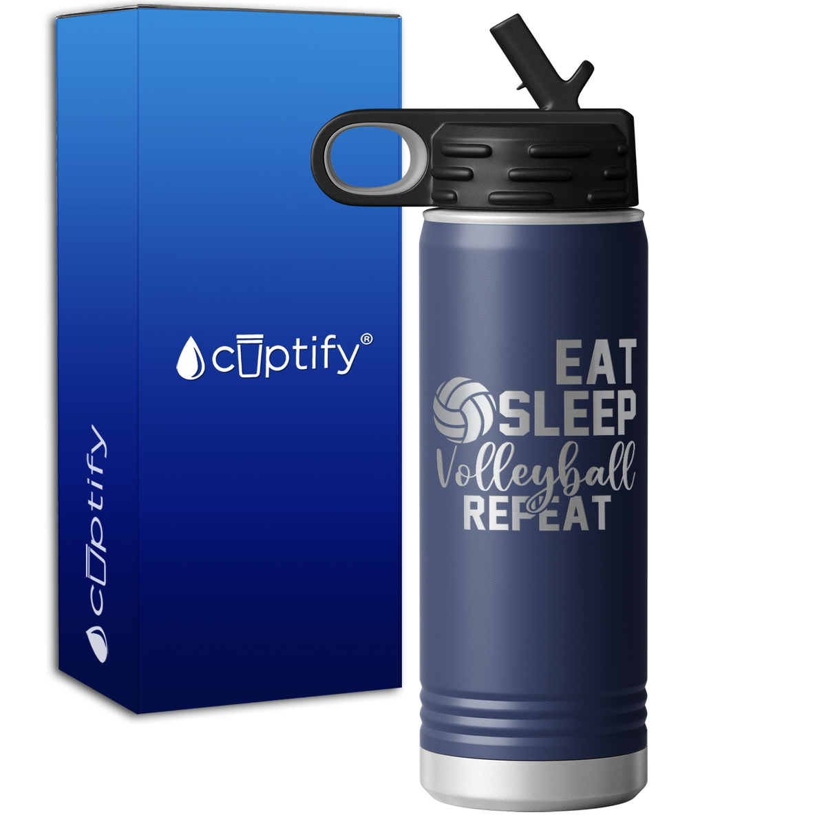 Eat Sleep Volleyball Repeat 20oz Sport Water Bottle