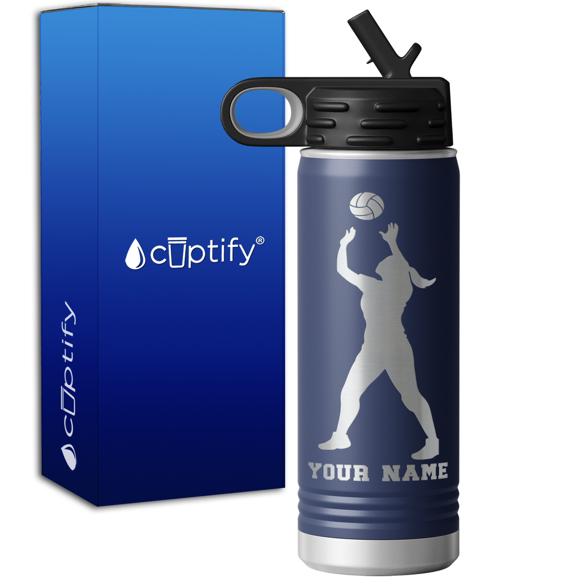Personalized Volleyball Girl 20oz Sport Water Bottle