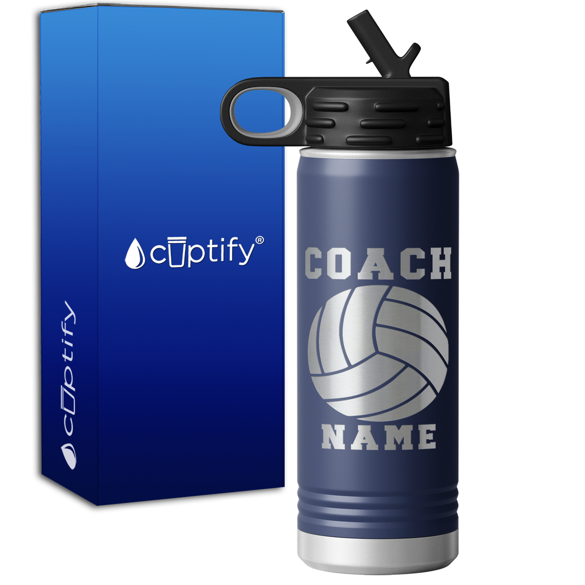 Personalized Coach Volleyball 20oz Sport Water Bottle