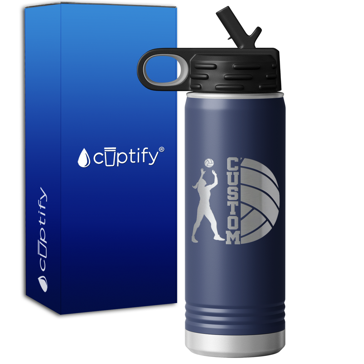Custom Name Volleyball Player 20oz Sport Water Bottle