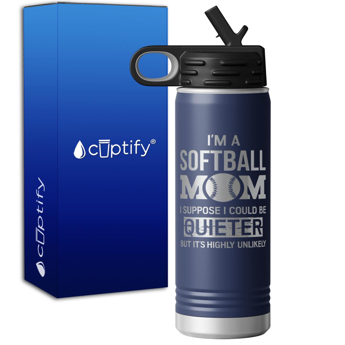 I'm a Softball Mom 20oz Sport Water Bottle