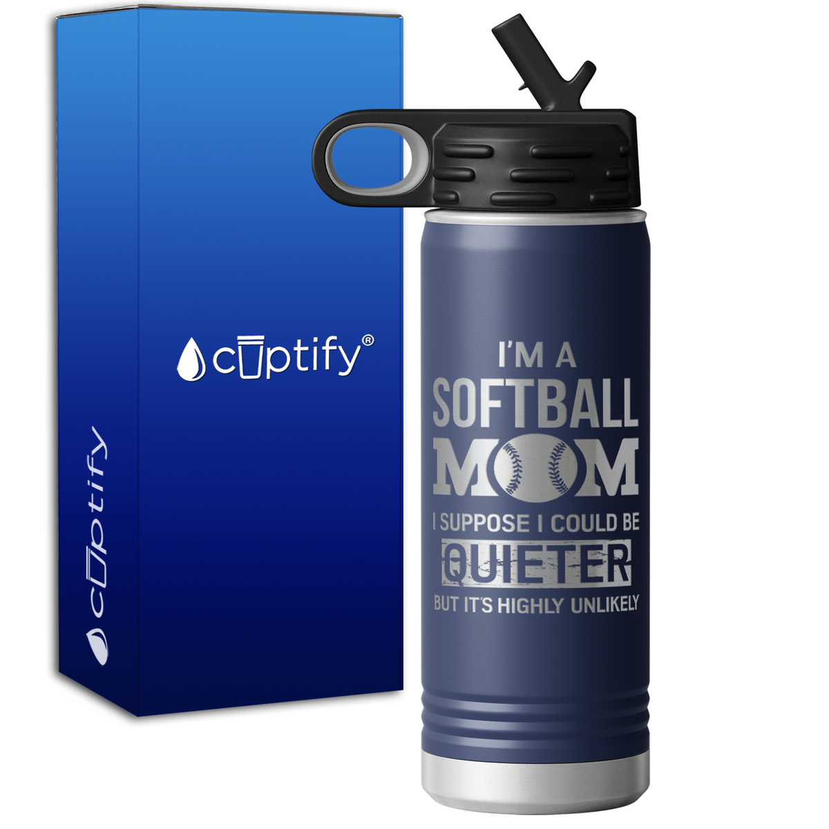 I'm a Softball Mom I Suppose I Could be Quieter 20oz Sport Water Bottle