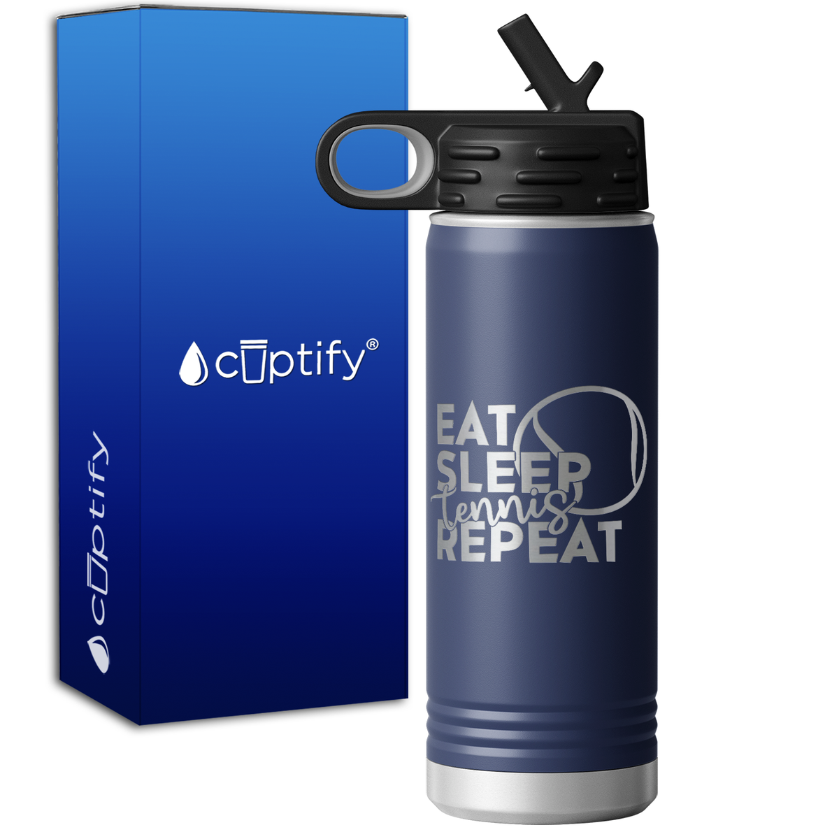 Eat Sleep Tennis Repeat 20oz Sport Water Bottle