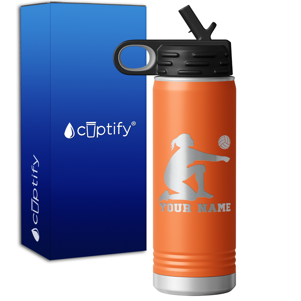 Personalized Volleyball Girl Bumping 20oz Sport Water Bottle
