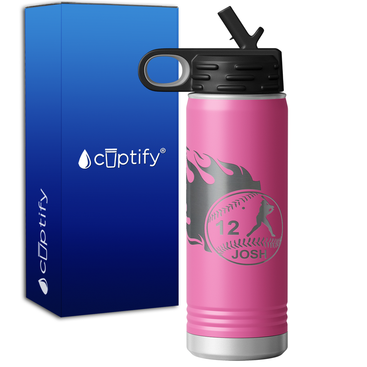 Baseball Personalized 20oz Sport Water Bottle