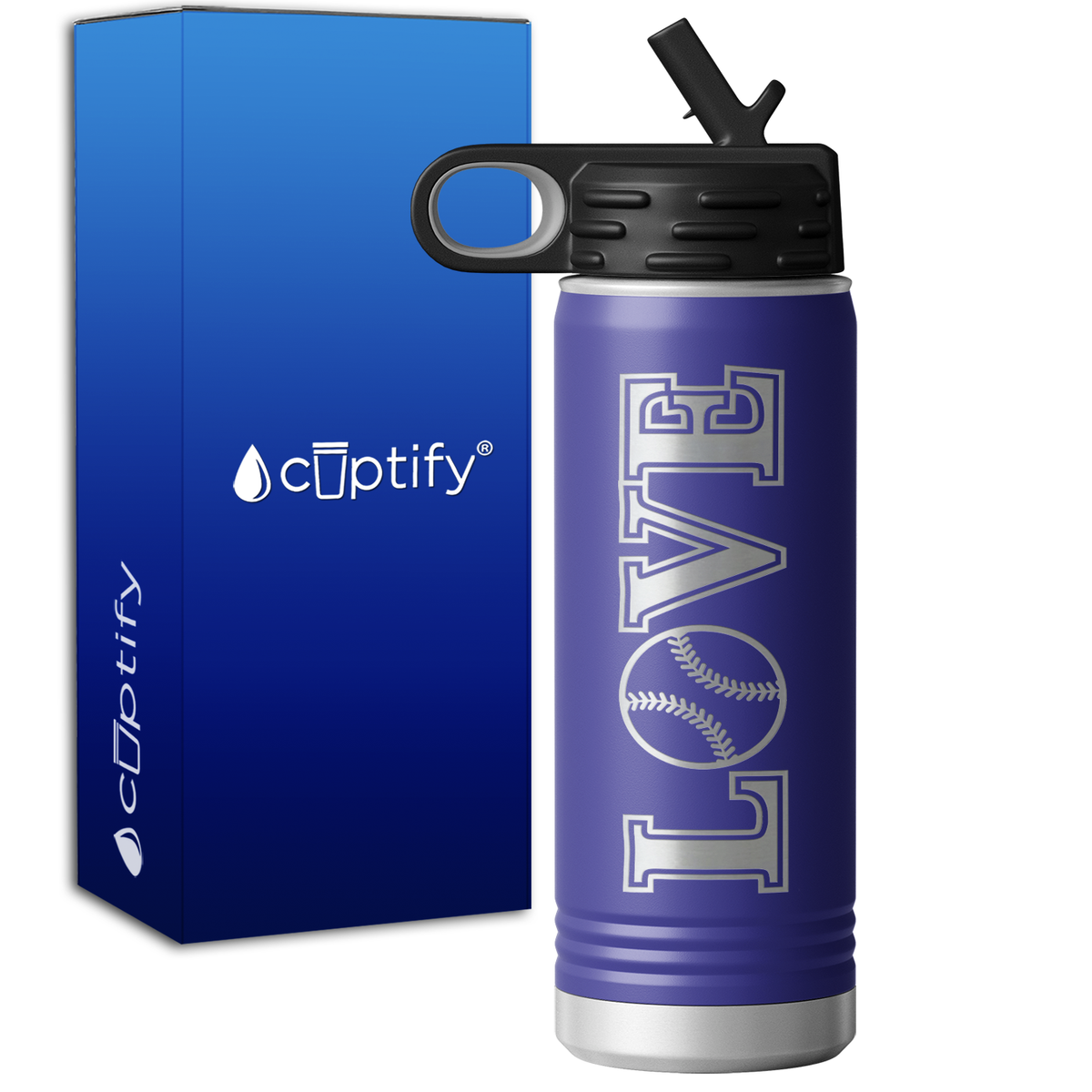 Love Softball 20oz Sport Water Bottle