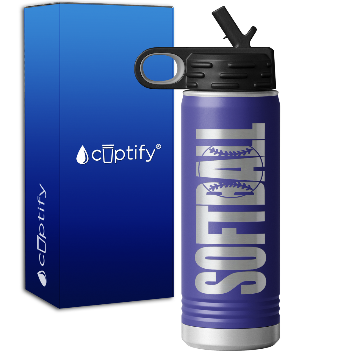Softball 20oz Sport Water Bottle