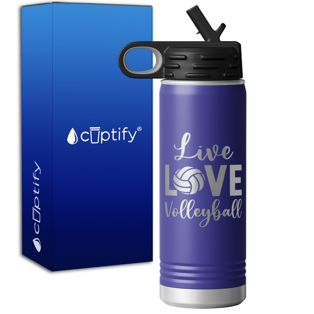 Live Love Volleyball 20oz Sport Water Bottle