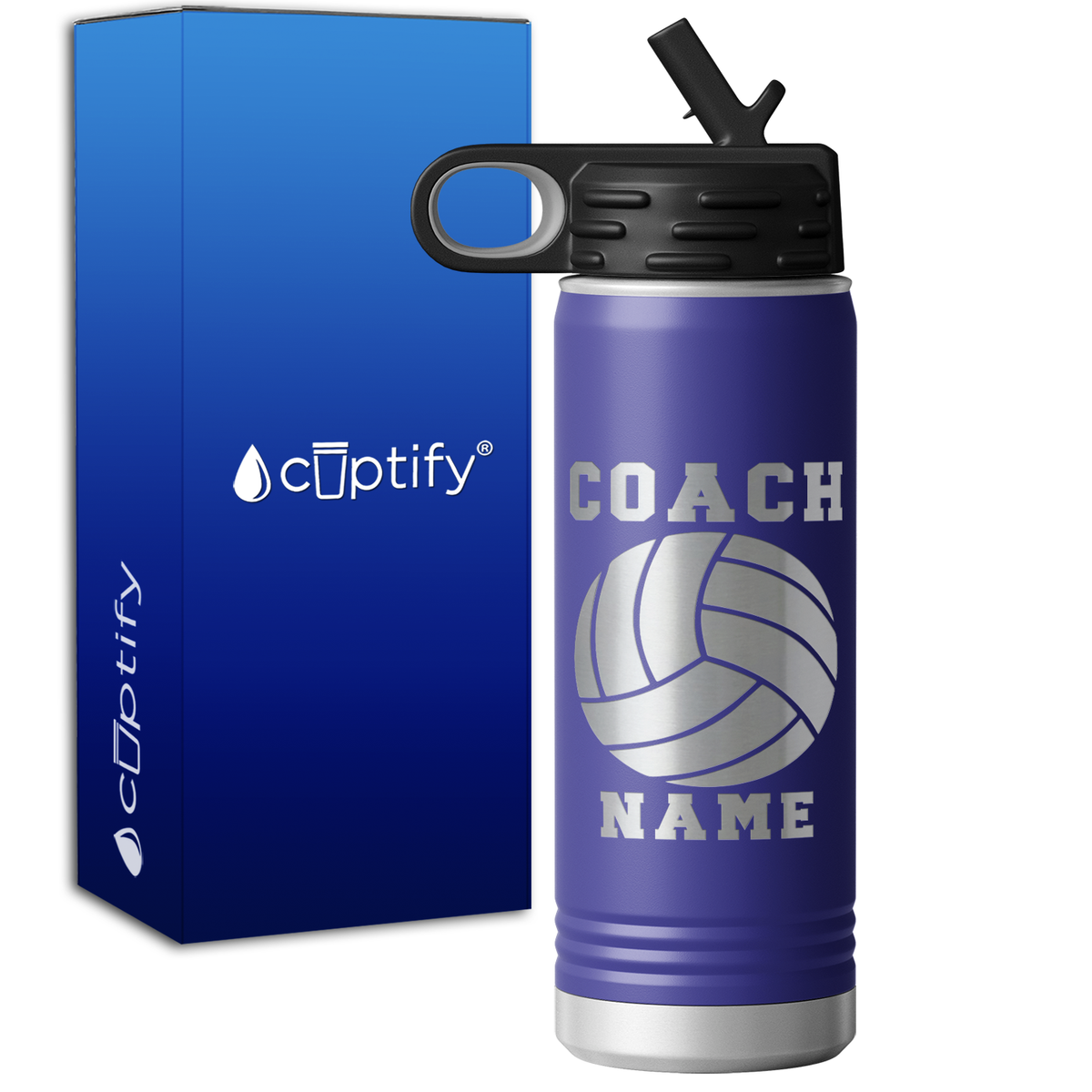 Personalized Coach Volleyball 20oz Sport Water Bottle
