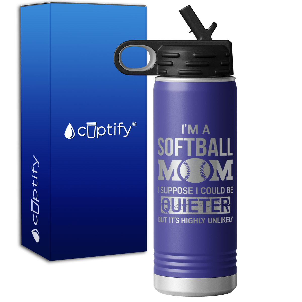 I'm a Softball Mom I Suppose I Could be Quieter 20oz Sport Water Bottle