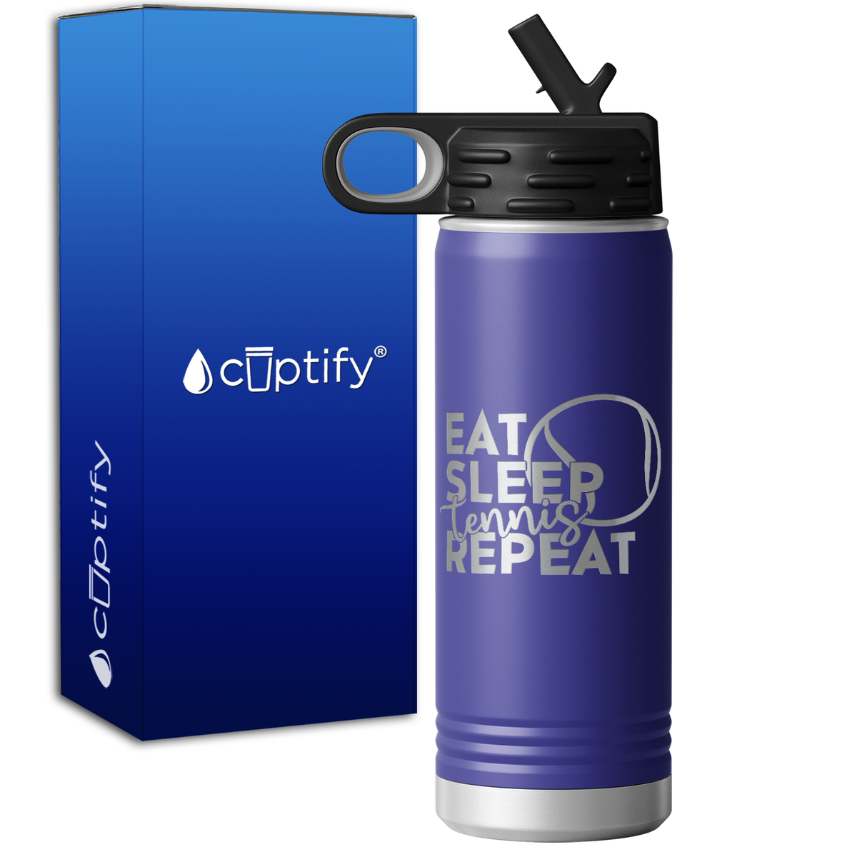 Eat Sleep Tennis Repeat 20oz Sport Water Bottle